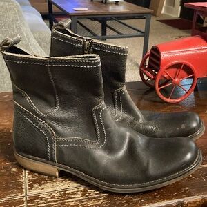 Men's Black Leather Ankle Boots